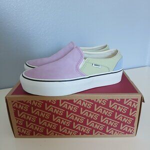 Vans Asher Platform Pastel Sneakers Tennies Shoes Block color pink green blue